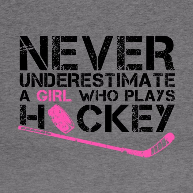 Funny Ice Hockey Player For Women Girls Hockey Lovers by MetalHoneyDesigns